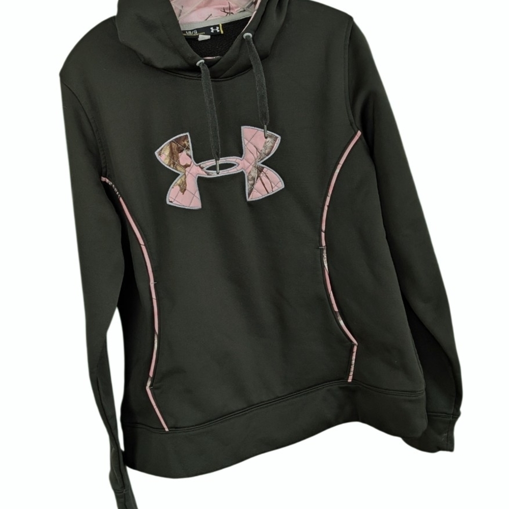 Under Armour Storm Big Logo Hoodie Sweatshirt , Deep Forest Green- XXL